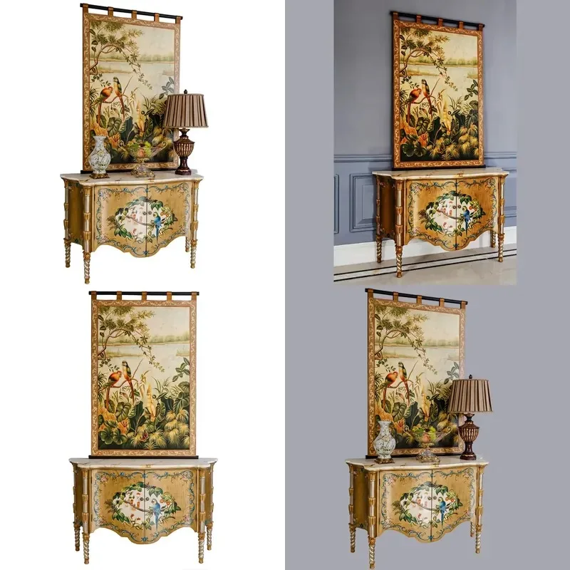 Oriental painting interior furniture hand work noble wall decoration, using unique design for room art Oriental home