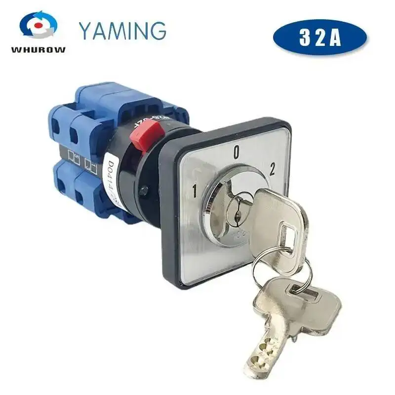 LW26-32F/2 Three Gear Two Section Lockable Key Universal Transfer Cam Switch 32A Dual Power Switching Motor Reverse