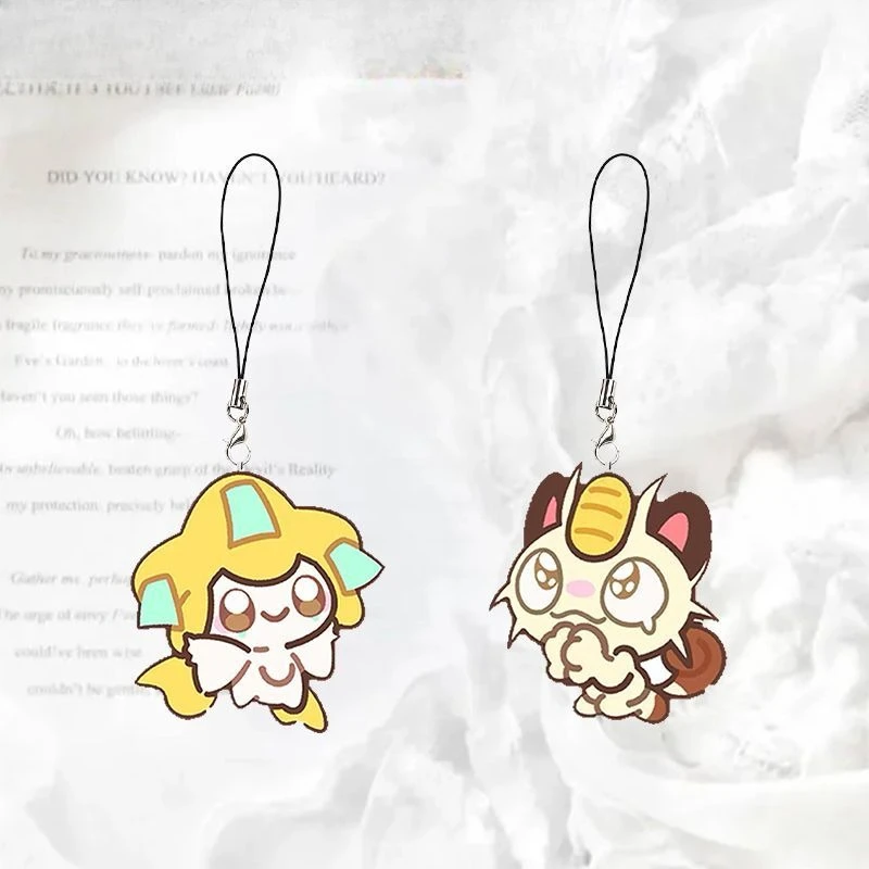 

Jirachi Meowth набор брелок для мобильного телефона Kawaii студенческая пара аниме мультфильм сумка украшение брелок подарок на день рождения для мальчика