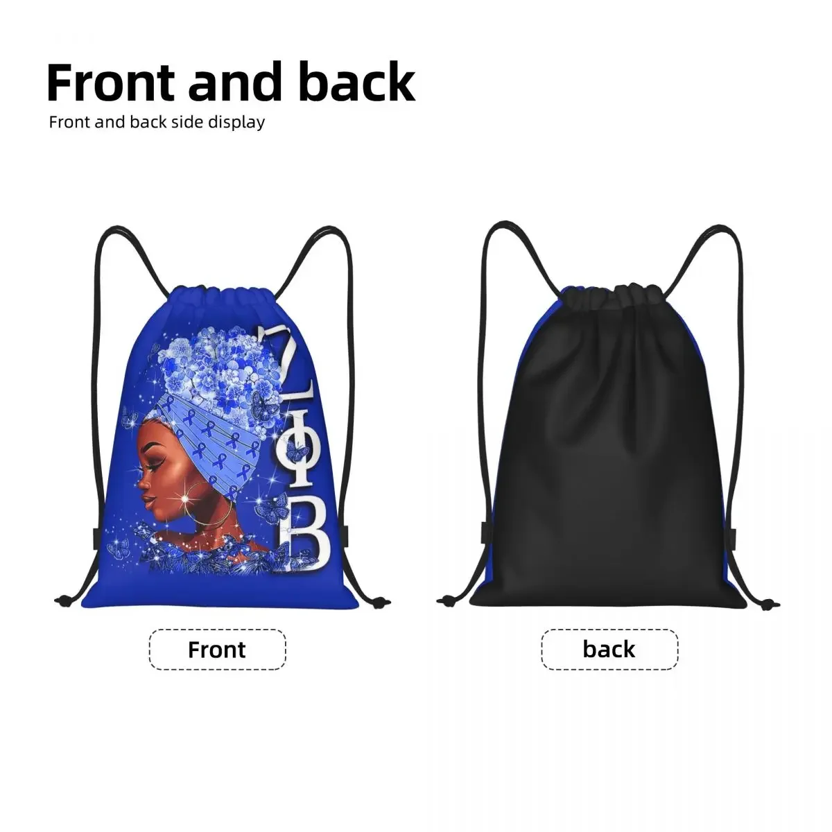 Custom Zeta Phi Beta Woman Drawstring Bag for Shopping Yoga Backpacks Men Women ZOB Greek Letter 1920 Sports Gym Sackpack