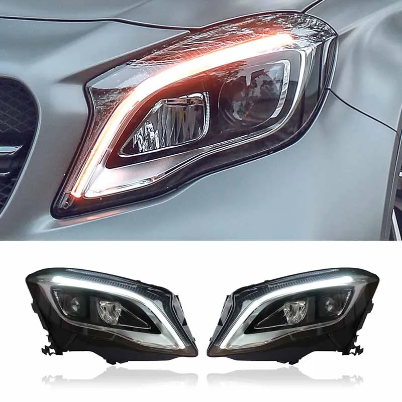 

fit for15-19 Mercedes-Benz gla180200220 headlight assembly low modification high LED day running light double lens high beam