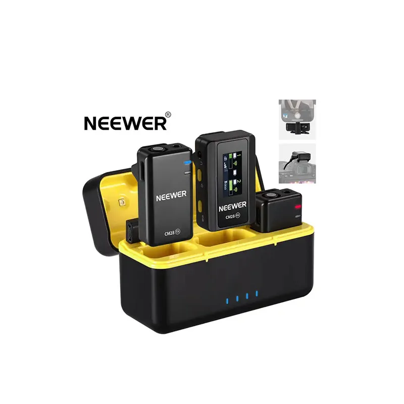 

NEEWER CM28 Wireless Lavalier Microphone System with charging case with Android for iPhone for camera for PC