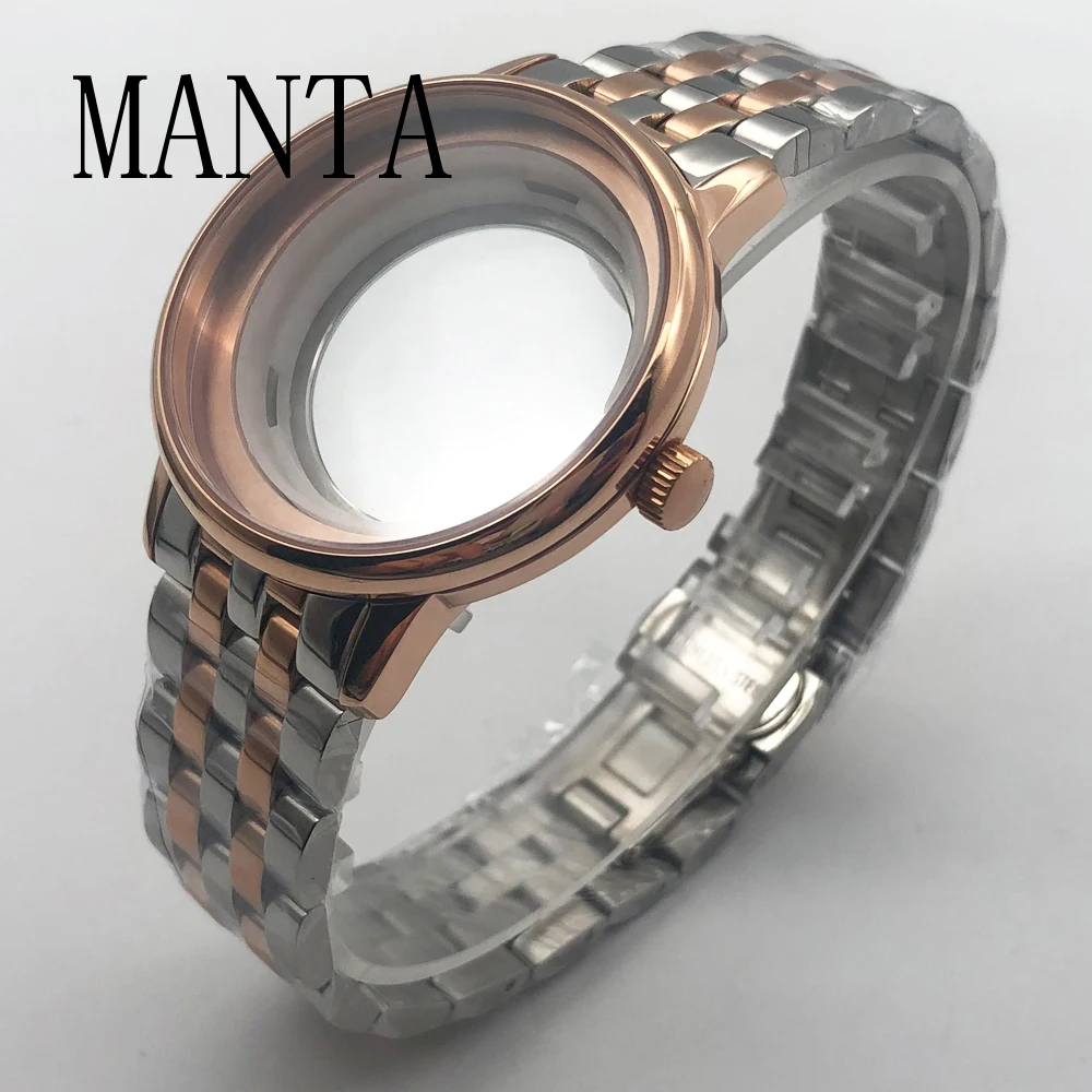 

MANTA 40mm Stainless Steel Rose Gold Silver Case Sapphire Glass Fit ETA2836 Miyota8205/8215/821A Mingzhu2813/3804 Seagull ST1612