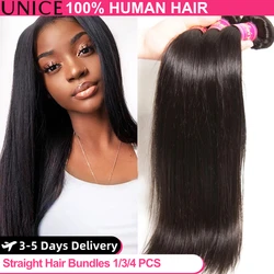UNICE HAIR Fasci di capelli lisci peruviani Colore naturale Estensioni dei capelli umani al 100% 8-30 