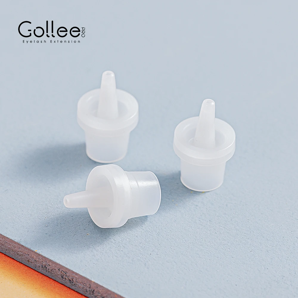 Gollee Universal Eyelashes Glue Replacement Bottle Mouth Head Nozzle Plug Glue Usage Anti-Blocking Eyelashes Adhesive Glue Cap