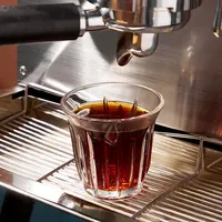 90-200ML Glass Coffee Cup Espresso Mug Art Striped Anti-scald Mocha Juice Cocktails Coffee Mugs for Latte Cappuccino Tea Cafe