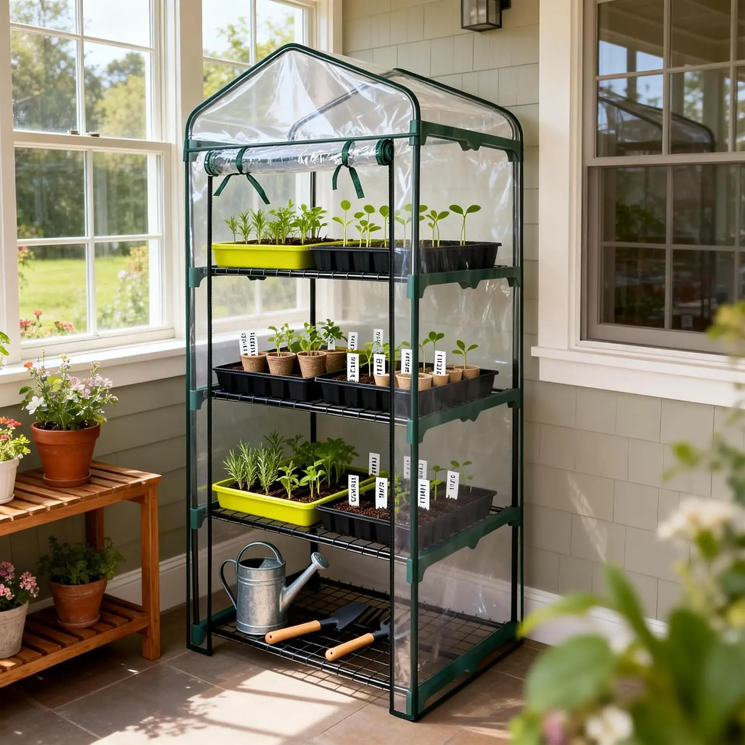 4-Tier Mini Greenhouse for Garden, 63