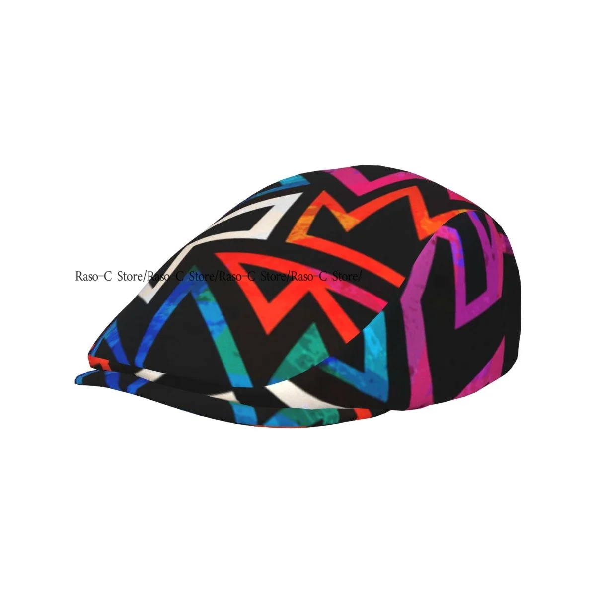 Spring Summer Adult Flat Cap Grunge Geometric Pattern Unisex Newsboy Ivy Cap Light Thin Forward Beret Outdoor Hat