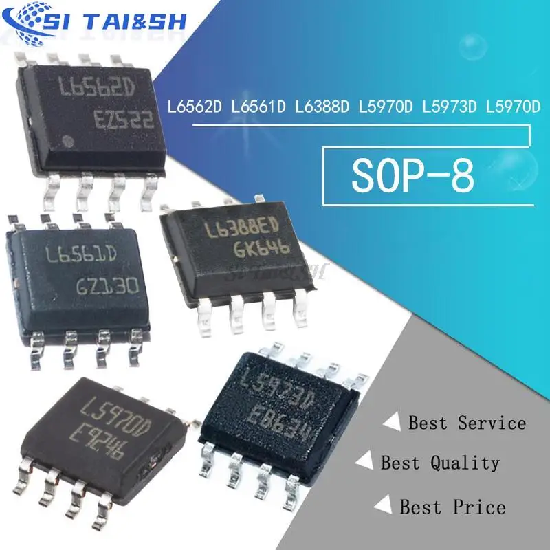 10PCS L6562D L6562 L6562DTR SOP-8 L6561D L6561DTR L6561 L6388ED L6388D L6388 L6388D L5970D L5973D L5973 L5973 SOP L5970D L6562A