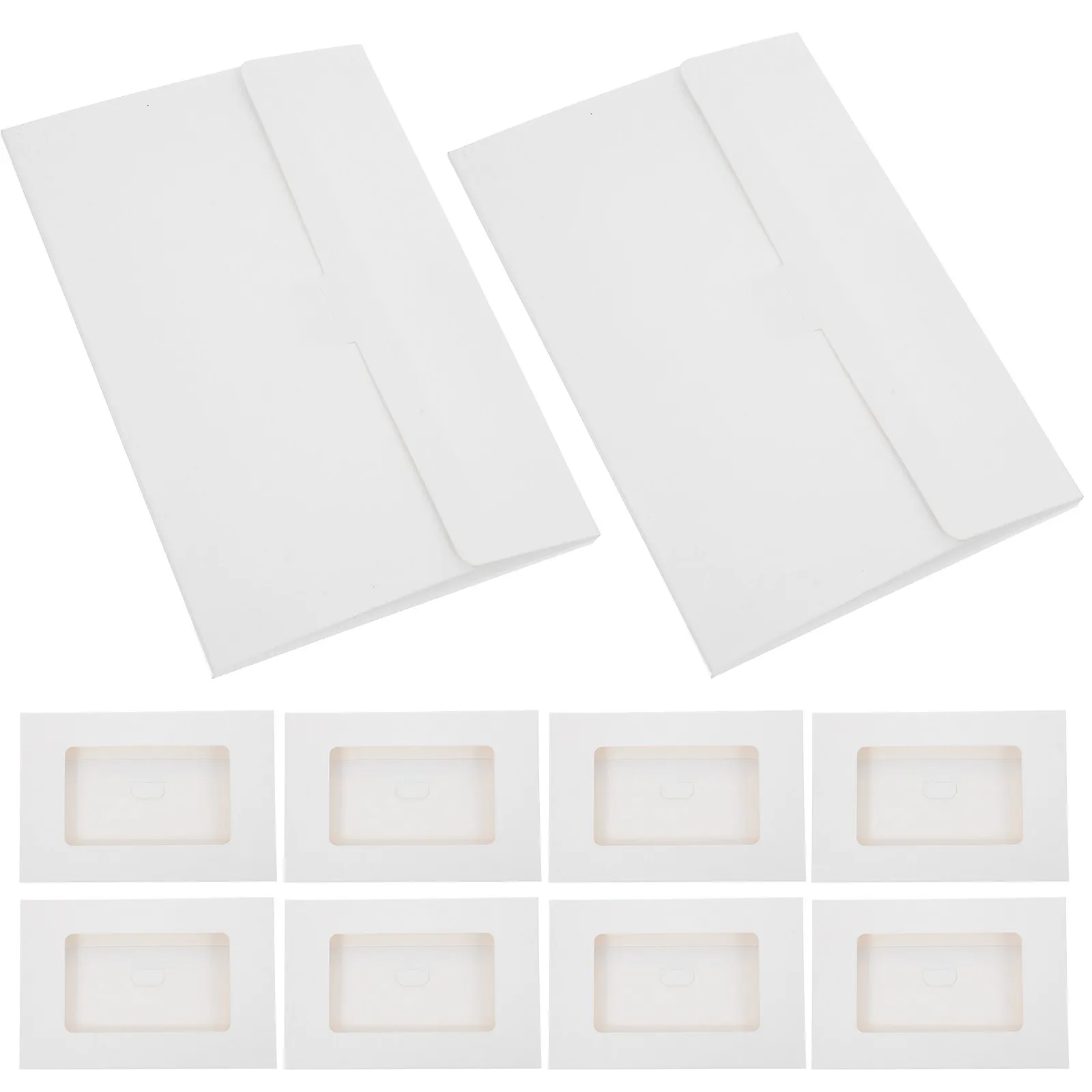 30Pcs Postcard Box Full Window Envelopes Paper DIY Photo Frames Card Storage Protective Gift Organizer Full Window Envelopes