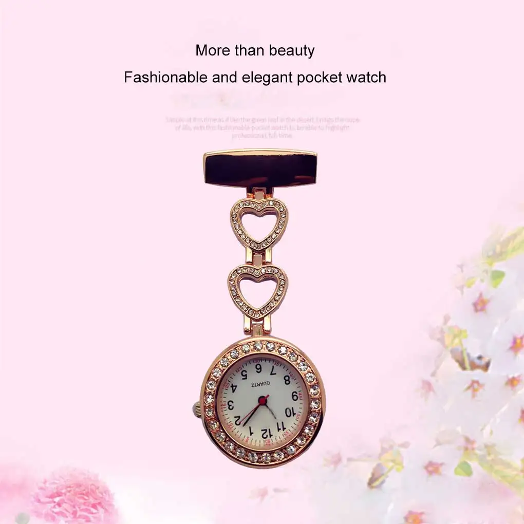 2X Pocket Watch Sweet Gift Hanging Pendent Stainless Steel Hardness Decorative Elegant Clip-on Practical Fob Watches