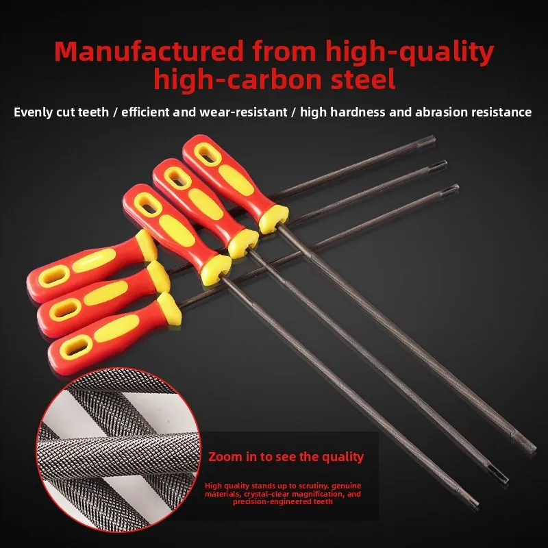 2pcs Chainsaw File, Chain Grinding Tool, Sawtooth Grinding, Hand-Held Flat Chain Saw File, Round Grinding File