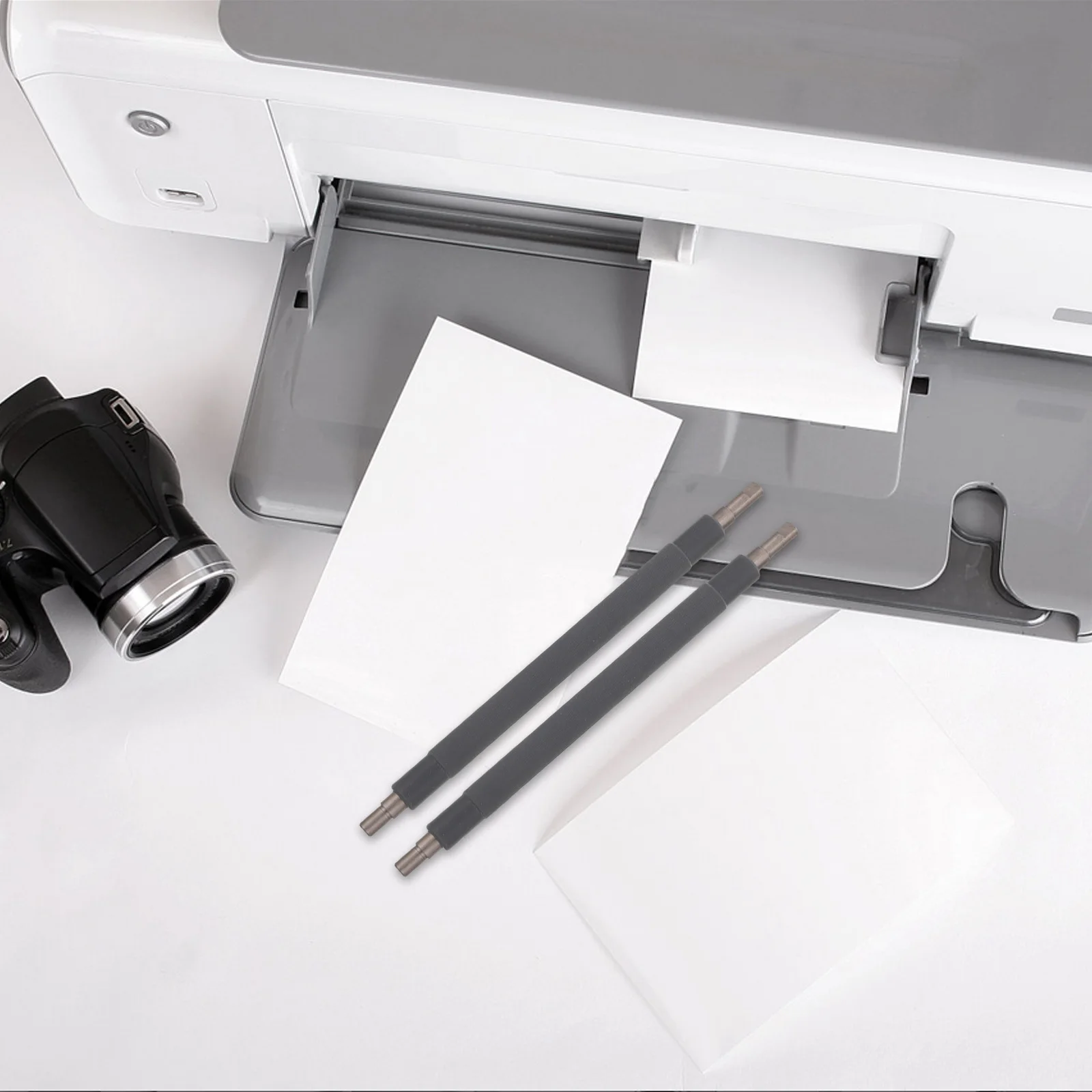 

2pcs Printer Paper Rollers Iron Bearing Roller For Printers Replacement Parts Compatible With Office Home Printer