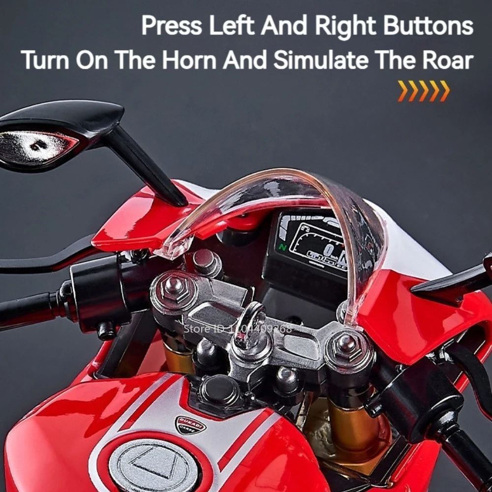 Large Size 1:9 1299 V4S Motorcycle Model Toy Car Wheel Steering Shock Absorption Racing Motor Models for Boys Birthday Gifts