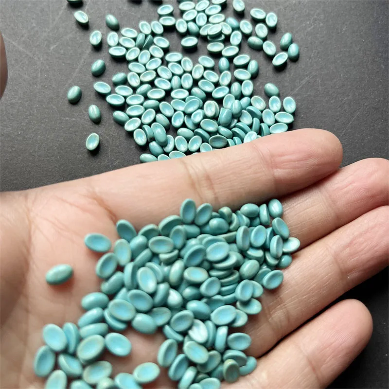 Oval 100PCS Semicircle Turquoise Beads Howlite Semi-precious Stone Dome Flat Back Cabochons Half Round Mineral Gem Cameo