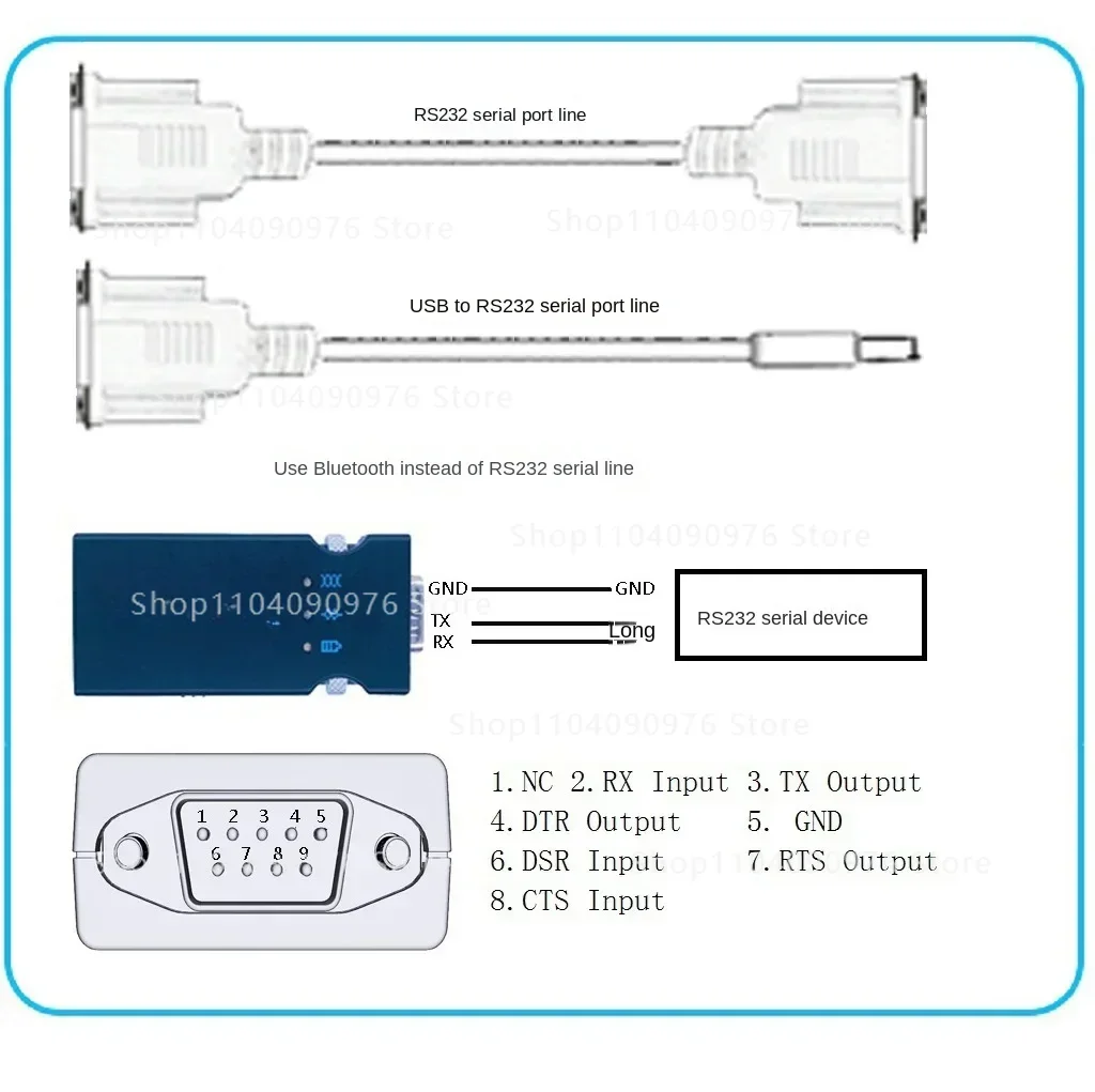 WF610A Dual Mode Transparent Printer Effect Device RS232 Wireless Serial Bluetooth Adapter Module
