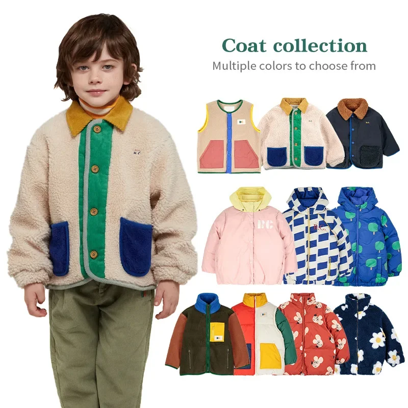 

Children's outerwear 2023 AW BC Girls' Thickened Zipper Multifunctional Cotton Coat Boys' Two Sided Lamb Wool Winter Dress BOBO