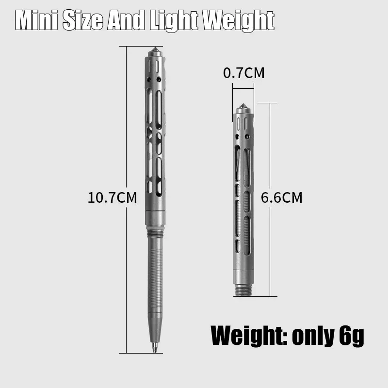 Mini Self Defense Titanium TC4 Tactical Pen Pocket Business Writing Pen Collection Pen Outdoor EDC Tool Keychain