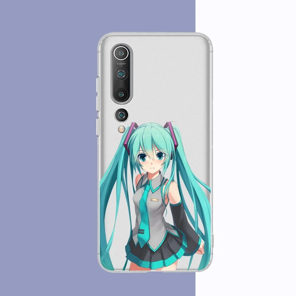 Amine H-Hatsunes-M-Miku girls Phone Case For Samsung S 20 21 22 23 for Redmi Note7 8 9 10 for Huawei P20 30 40 Clear Case