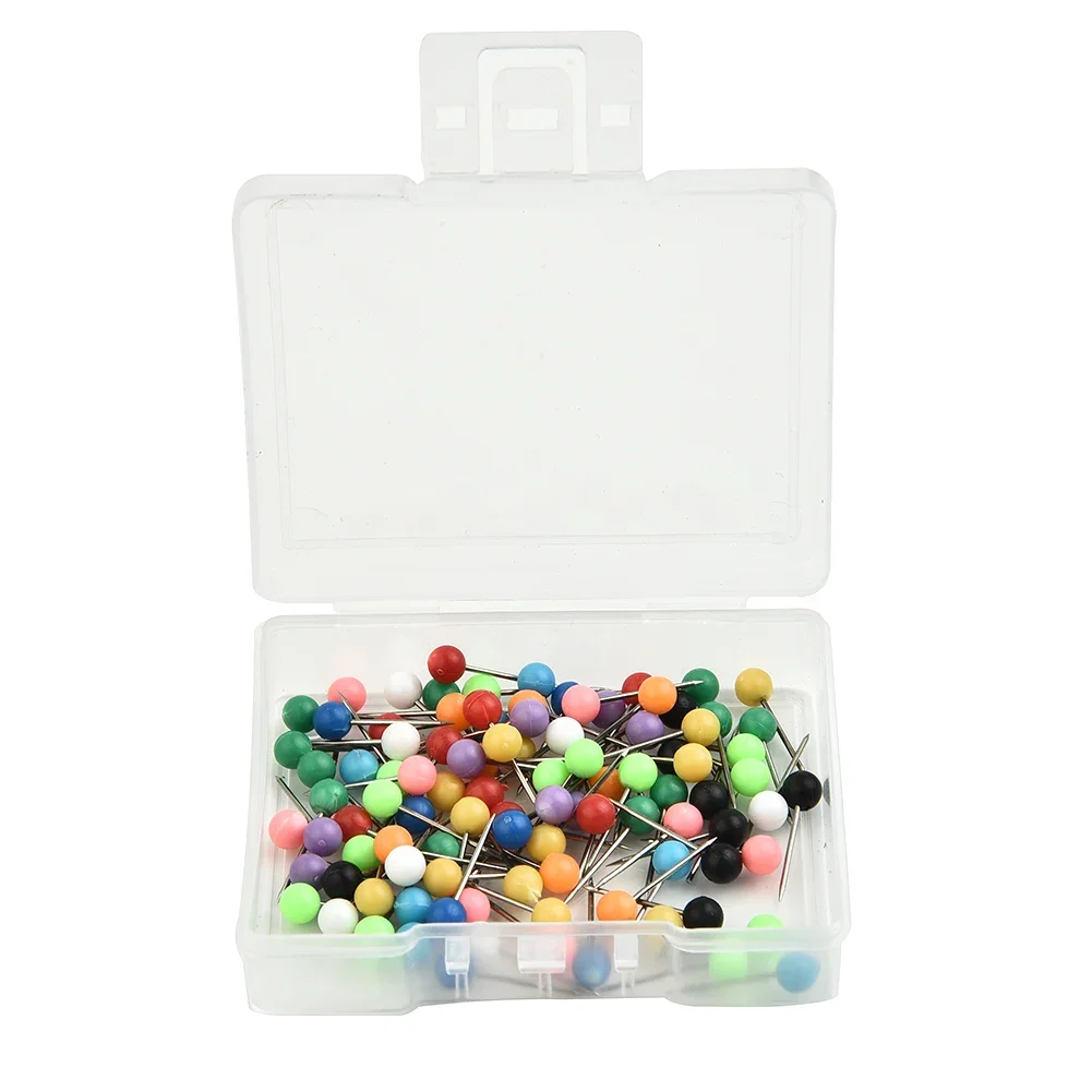 100Pcs Multi-Color Fishing Pin Carp Fishing Rigs Box Line Winder Round Head Pin For Fasten Fishing Line Winder Reel Tackle