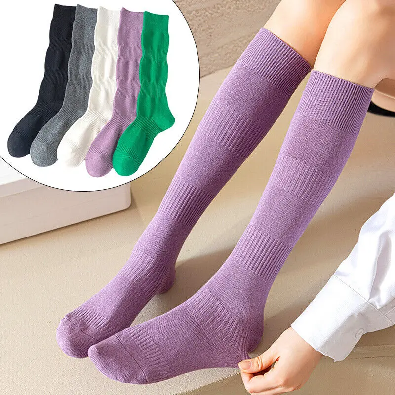 New Fashion Over Knee Stockings Leg Warmers Women Spring Autumn Solid Color Cotton Thigh High Pressure JK Lolita Y2K Long Socks