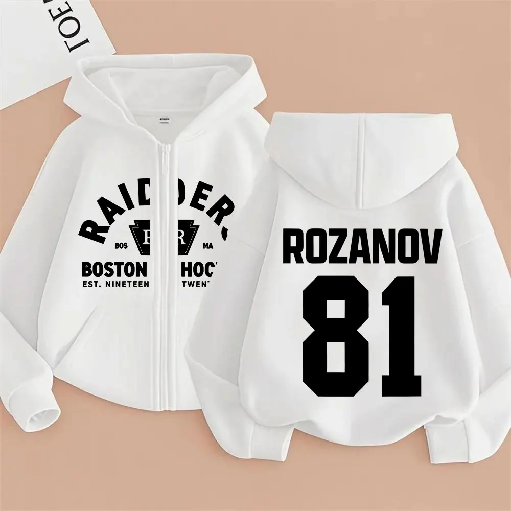 Beheizte Rivalry LIya Rozanov 81 Boston Raiders Zipper Hoodie Männer Frauen Casual Übergroße Zip Up Jacke Männliche Sweatshirt Streetwear – Detail 7