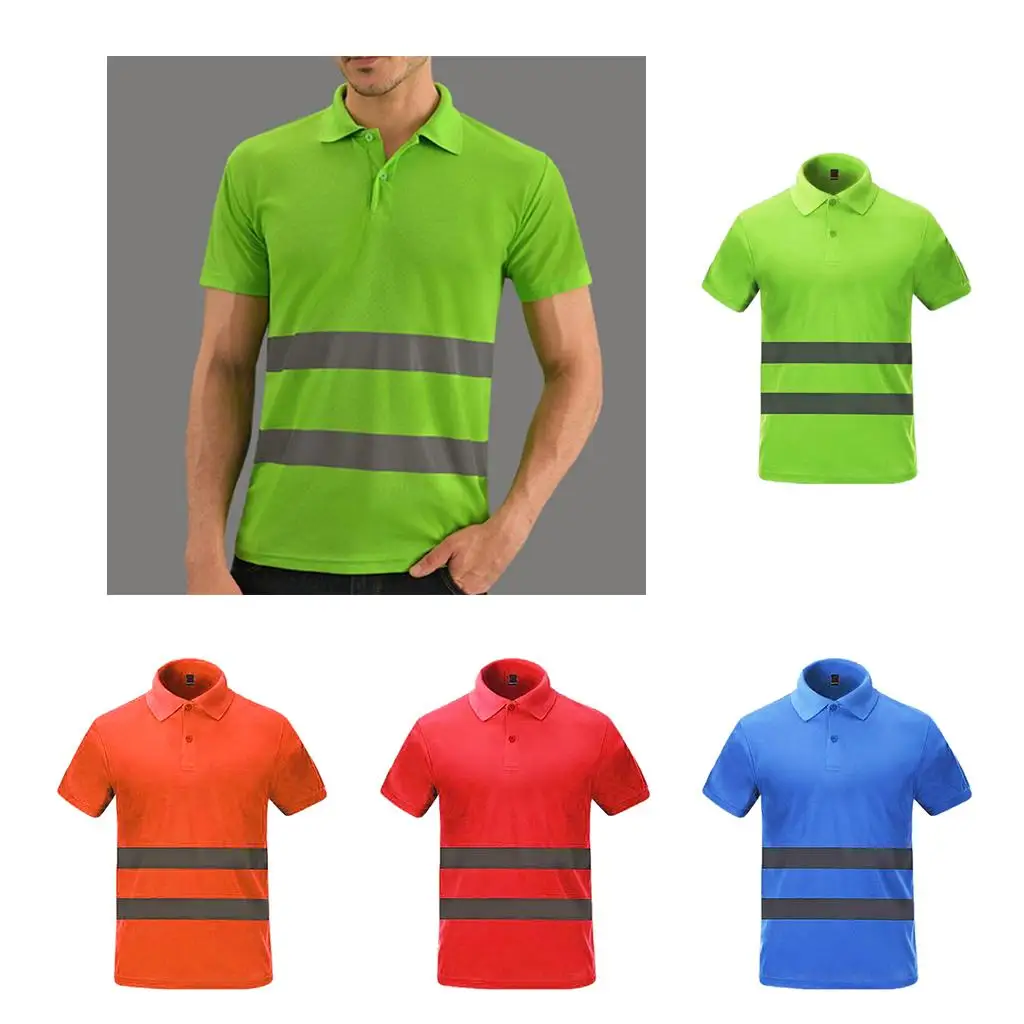 Reflective T-Shirt Quick Dry High Visibility Short Sleeve Vest,