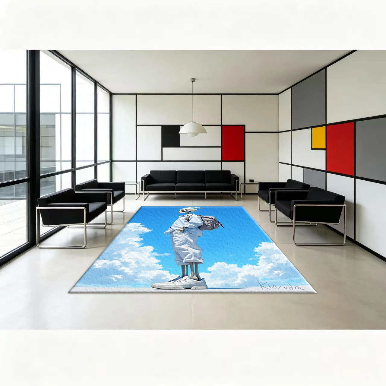 Skull Angel Sky Art Carpet Floor Cool Creative Printed Carpet Suitable for Bedroom Dormitory Living Room Home Interior Decoration