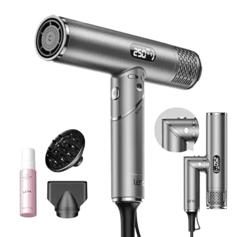 Foldable hair Dryer with Diffuser - 1600W Professional High Speed Blow Dryer with Comb, 100, 000RPM Fast Dry, salon-quality res