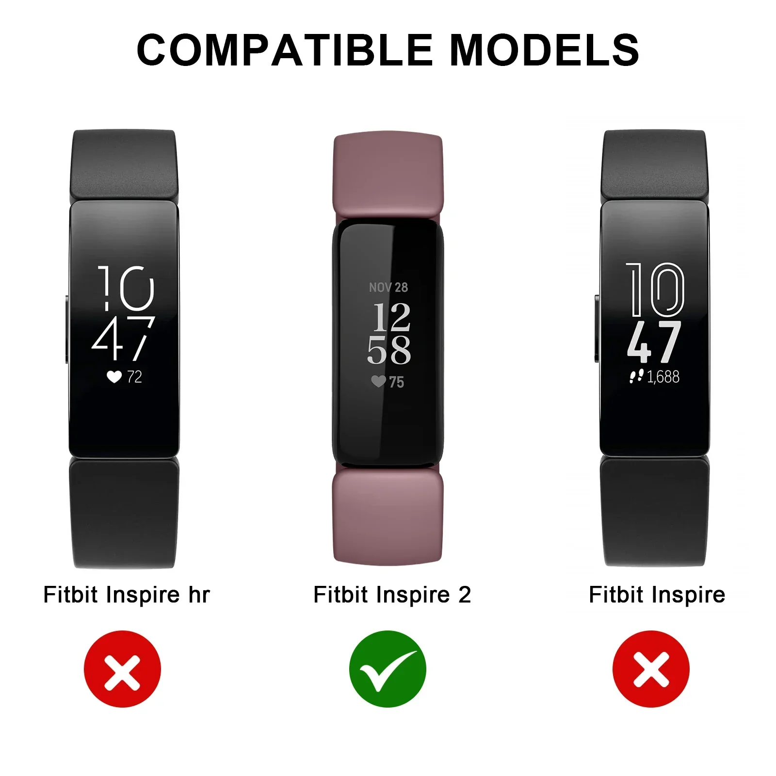 Bracelet de montre pour Fitbit Inspire2, bracelet de montre intelligent, remplacement de bracelet, bande, 3