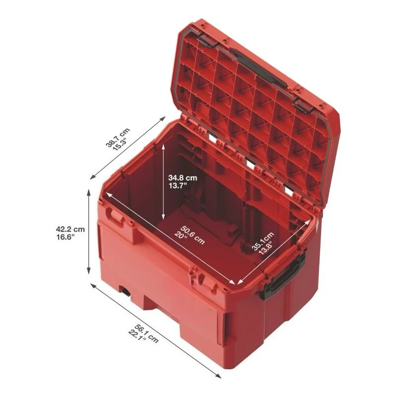 BOX Large Case | 16gal/61L IP65 Impact Resistant Modular Storage with One-Hand Interlocking System