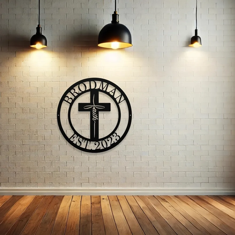 Personalizable Metal Cross Sign: Ideal for Scene Party Home Door Decor Wall - hanging Art for Outdoor Spaces Valentine's Present