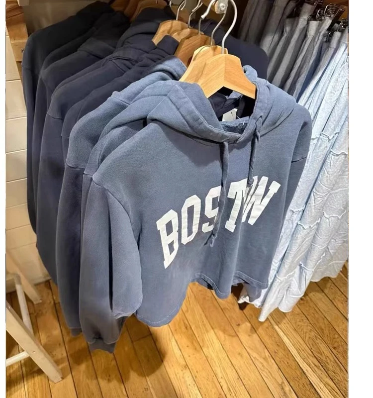 

Худи Brandy Girl BM Boston с принтом, или американский жилет, женская одежда, хлопковая толстовка с длинным рукавом и капюшоном