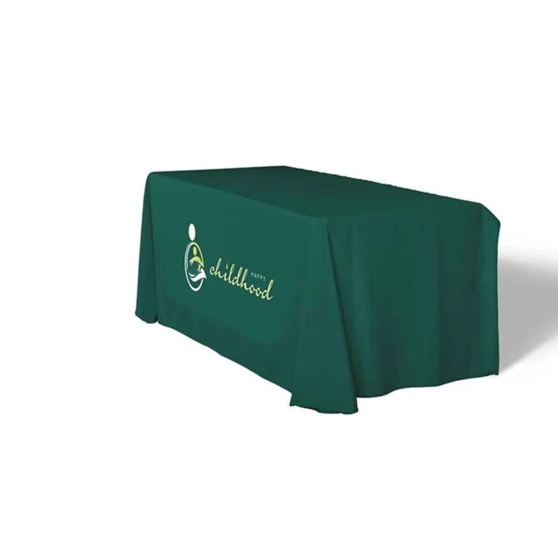 Custom Trade Show Sublimation Printed Logo Polyester Waterproof Fitted Stretch Spandex Table Cover Table Cloths