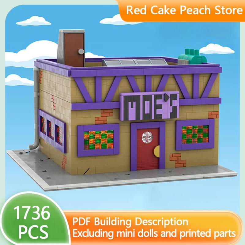 

Popular Anime Street View Model MOC Building Brick Springfield Tavern Modular Technology Gift Holiday Assemble Children Toy Suit