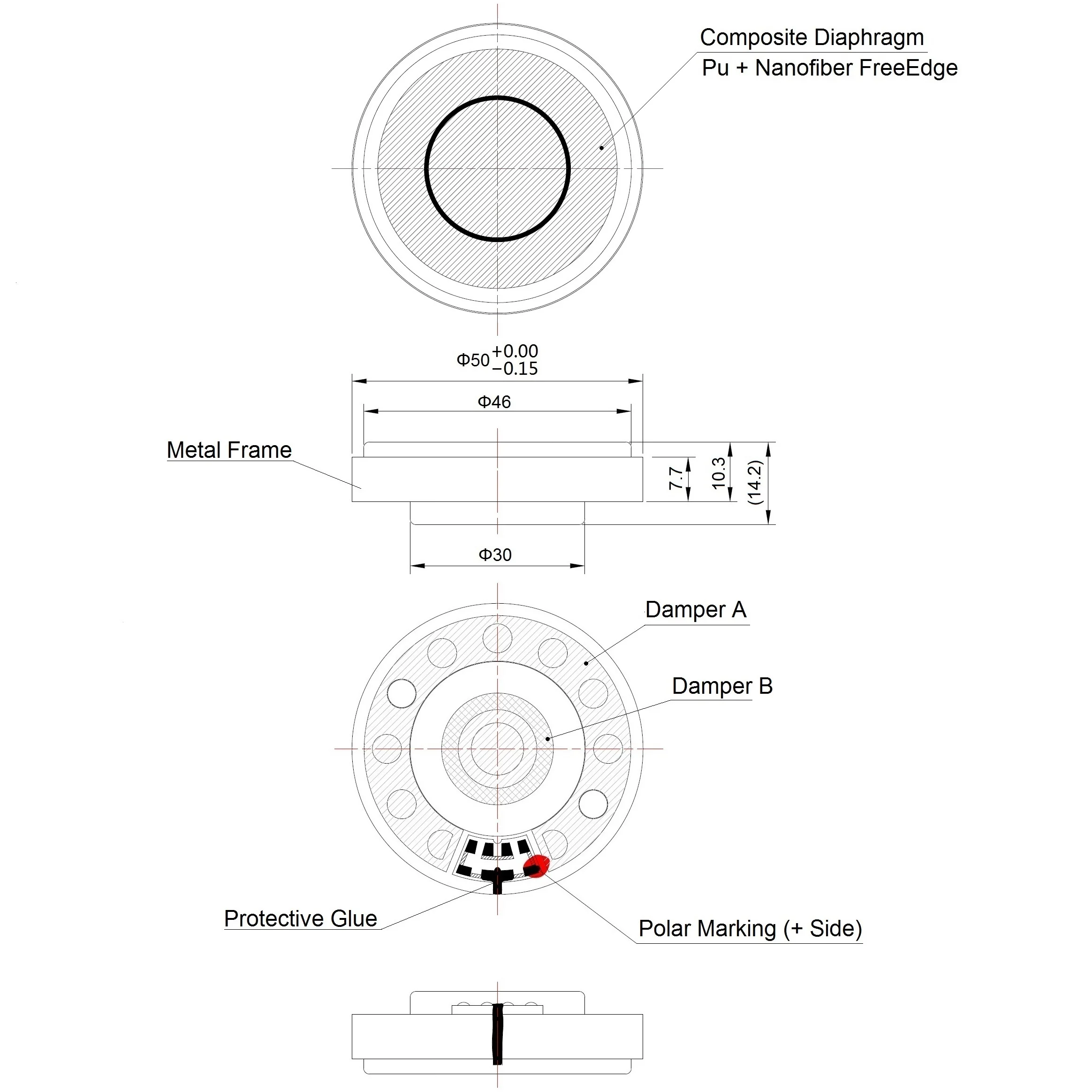 Hi-Fi 50 мультимедийный динамик для наушников 32 Ом 400 Ом для тонких наушников