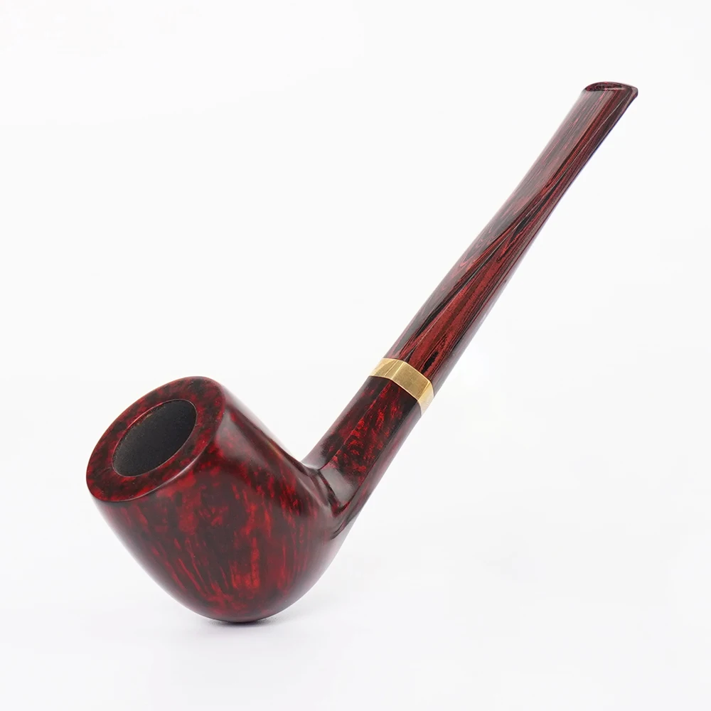 Old-fashioned Briar Wood Billiard Pipe With Free Smoking Accessiories Solid Wood Men's Tobacco Pipe Smoking Set