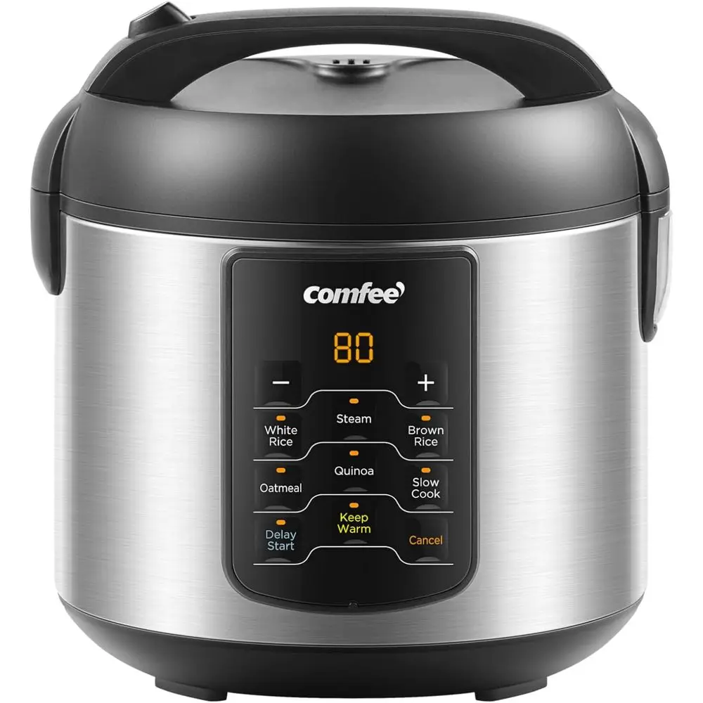 

Compact Rice Cooker, 6-in-1 StainlSteel Multi Cooker, Slow Cooker, Steamer, Saute, and Warmer, 2 QT, 8 Cups Cooked(4 Cups Uncook