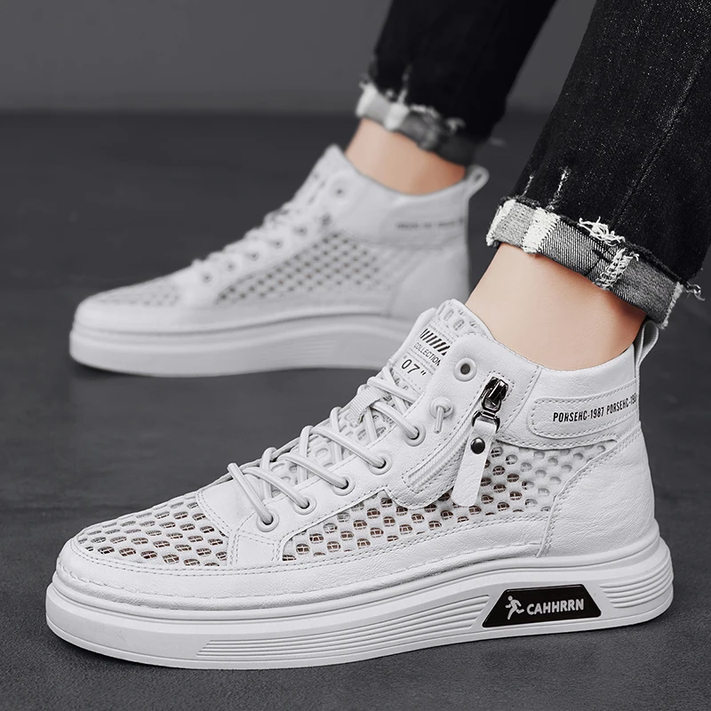 

YRZL Men's Shoes Casual Board Shoes Running Sports Shoes Summer Athletic Mesh Breathable Male Walking Shoe Man Sneakers