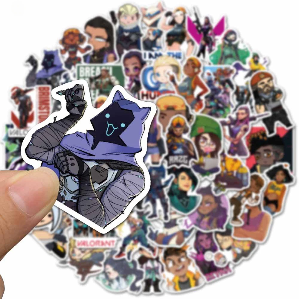 10/30/50PCS Shooting Game Valorant Graffiti Stationery Stickers PVC Waterproof Personality Suitcase Skateboard Decorative Decal