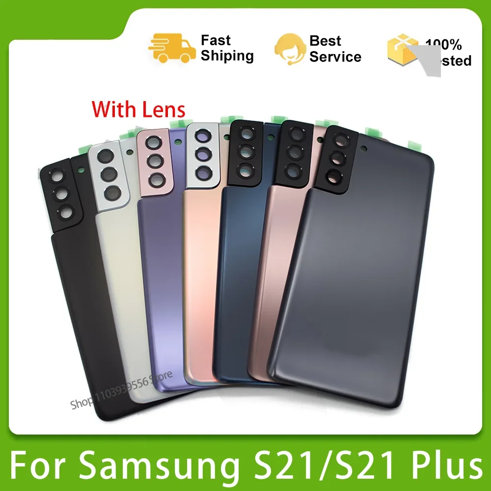 

Back Glass For Samsung Galaxy S21 Plus Battery Cover Rear Door Housing With Camera Lens For Samsung S21 Back Glass With Adhesive