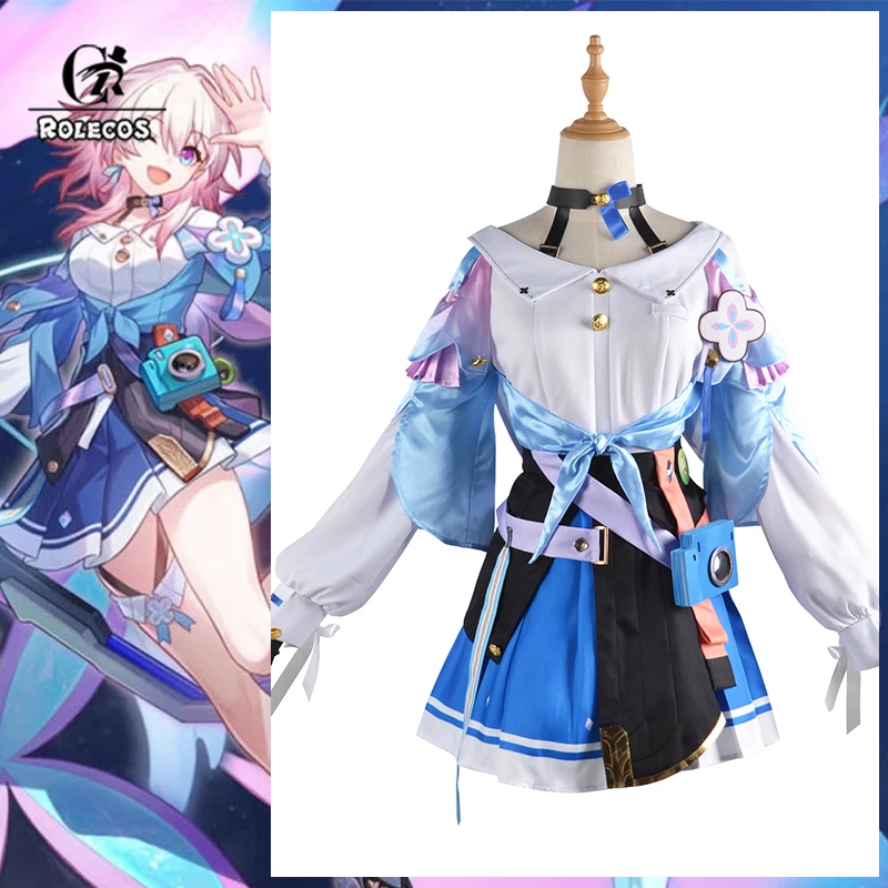 

ROLECOS Game Honkai Star Rail March 7th Cosplay Costume Mysterious Foreign Guest Women Dress Halloween Party Suit