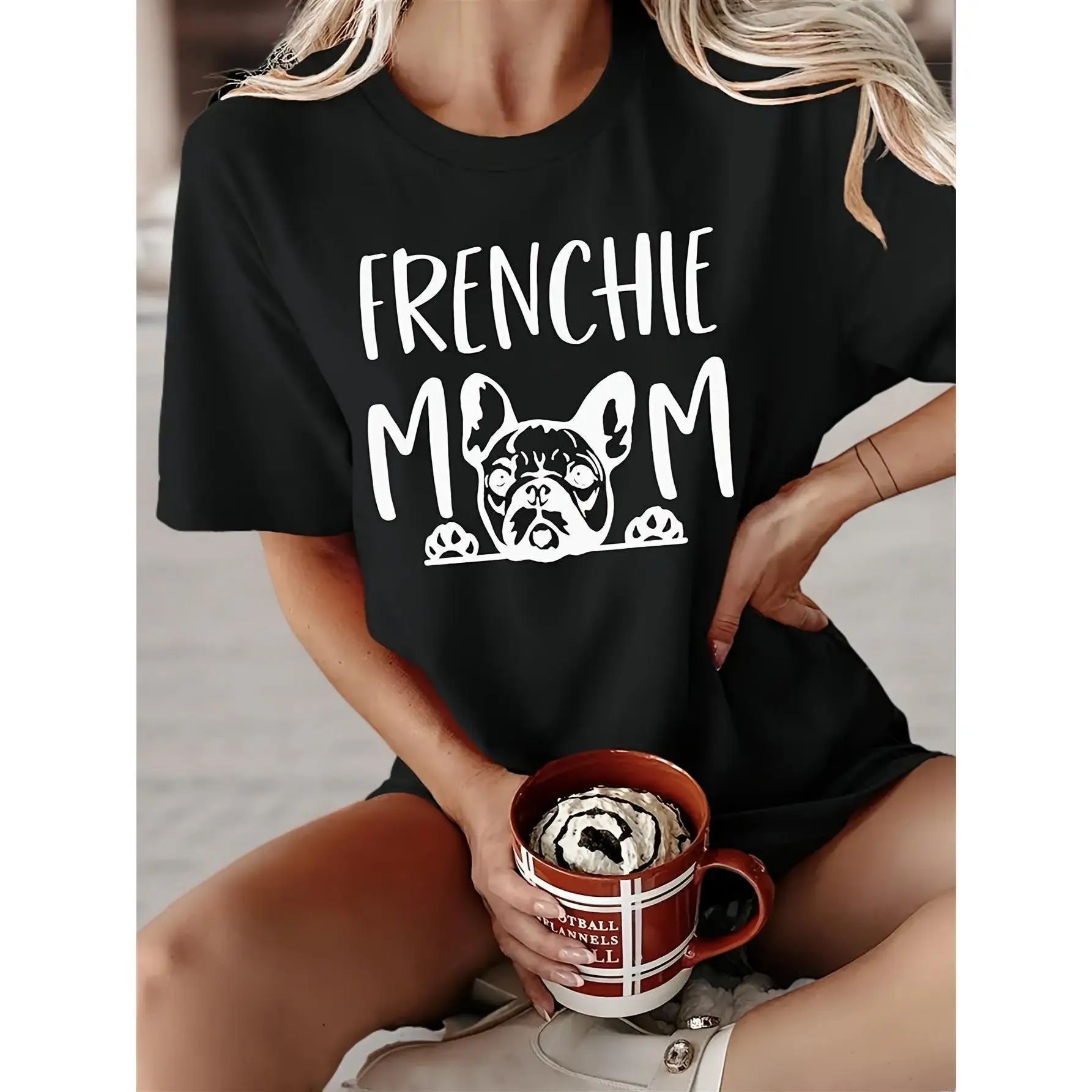 

Frenchie Mom T-Shirt | Cute French Bulldog Graphic Tee for Dog Lovers | Perfect Gift for Pet Moms & Animal Lovers