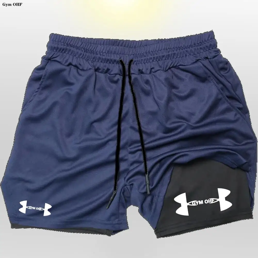 شورت رجالي سريع الجفاف ، ملابس رياضية مزدوجة السطح ، لياقة بدنية رياضية ، تمرين ، بنطال ساخن ، بنطال رياضي لتدريب الذكور ، U-n 2 في 1 #6