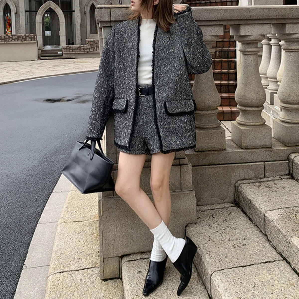 KWTX 2025 Neue frauen Casual V-ausschnitt Fringe Patchwork Cropped Blazer Hohe Qualität Retro Chic Luxus Herbst Winter Stilvolle Mantel