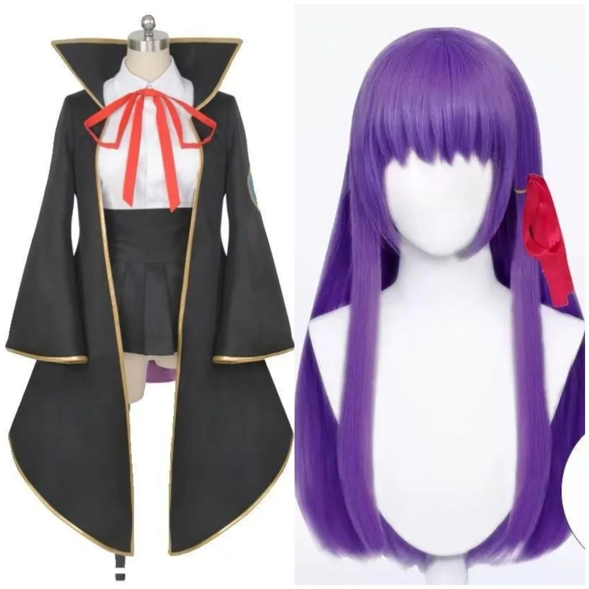 tenue-de-cosplay-matou-sakura-ensemble-complet-de-costume-de-demoiselle-d'honneur-noire-robe-sombre-pour-la-fete-d'halloween-comic-con