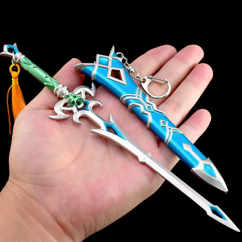 22cm/8.66in Goddess Sword Keychain With Scabbard Tears of The Kingdom Weapon Game Peripheralas Cosplay Sword Props Metal Crafts