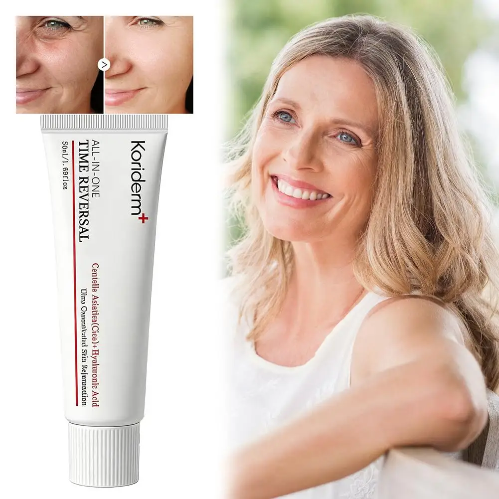 50ml Korean Original Koriderm+ All-in-One Time Reversal Centella Asiatica Cream For Eye Face Neck Firming Wrinkle Anti-age Care