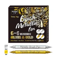 Double Head Metallic Marker Pens Gold/Silverv Paint Marker Pen for Rock Painting, Mug, Ceramic, DIY Painting Supplies