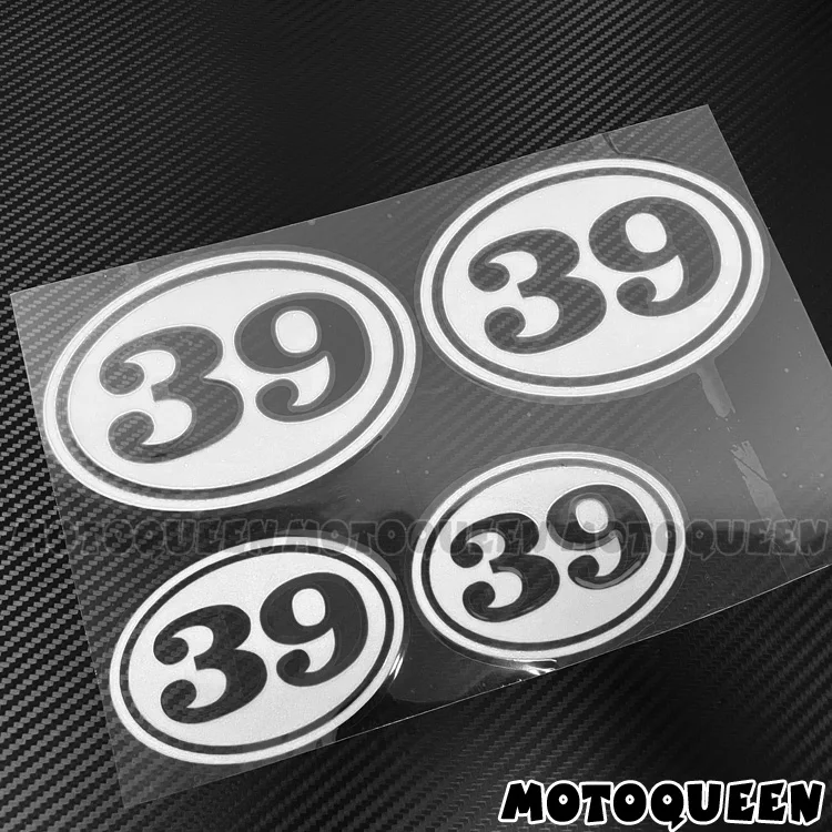 4X Custom Cafe Racer Number Vintage Motorcycle Decal Oval Fuel Tank Side Cover Helmet Stickers For Kawasaki Vespa Ducati Aprilia